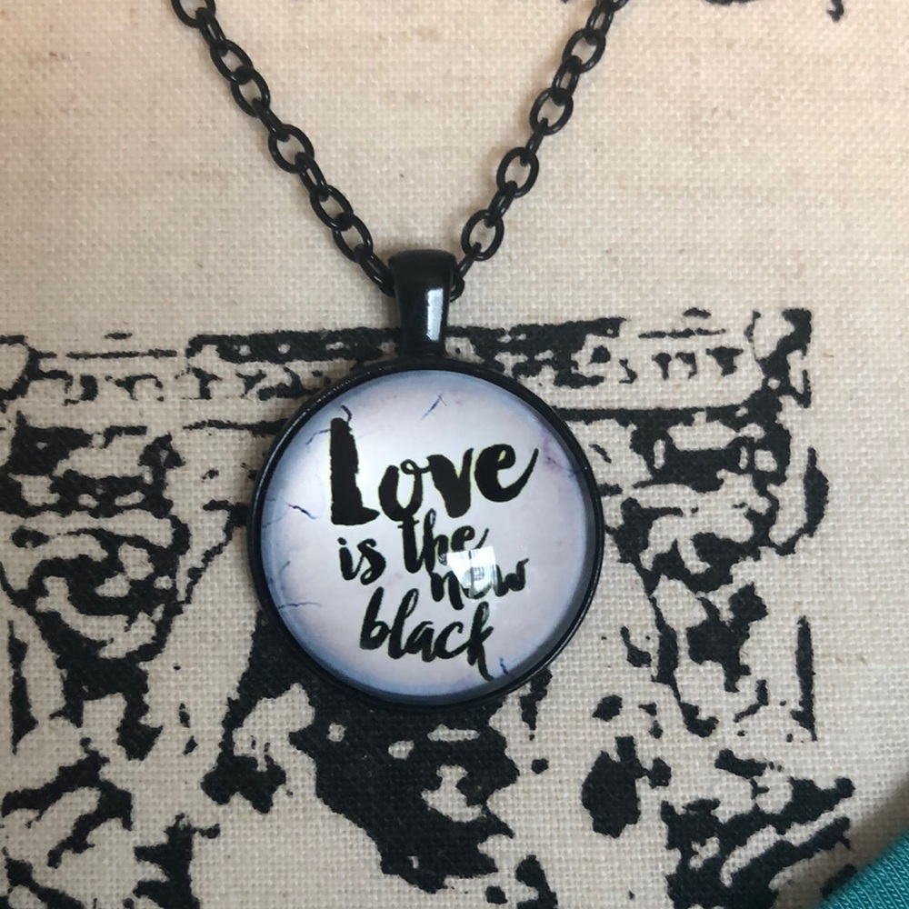 Love is the new black necklace